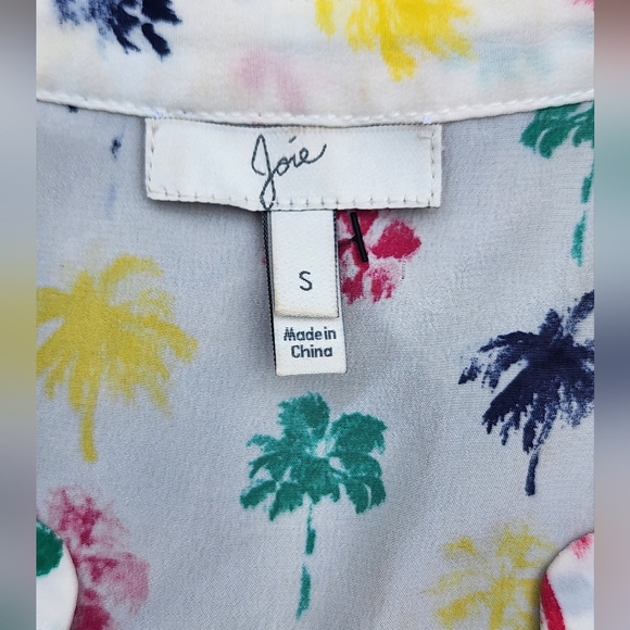 JOIE rainbow palm tree tank top, 100% silk, size S - Picture 4 of 7